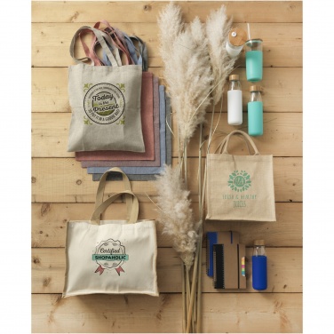 Logo trade business gift photo of: Varai 320 g/m² canvas and jute shopping tote bag 23L